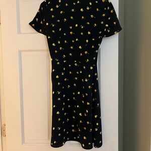J. Crew  Black Wrap Dress with Lemon Print